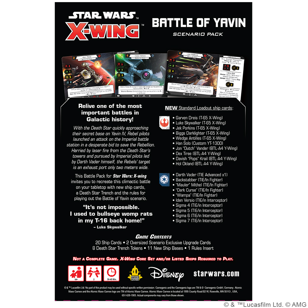 Star Wars : X-Wing Second Edition - Battle of Yavin Scenario Pack